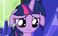 Size: 1242x760 | Tagged: safe, screencap, character:twilight sparkle, character:twilight sparkle (alicorn), species:alicorn, species:pony, episode:shadow play, g4, my little pony: friendship is magic, 3:, :s, cute, floppy ears, sad, sadorable, solo, twiabetes, wavy mouth