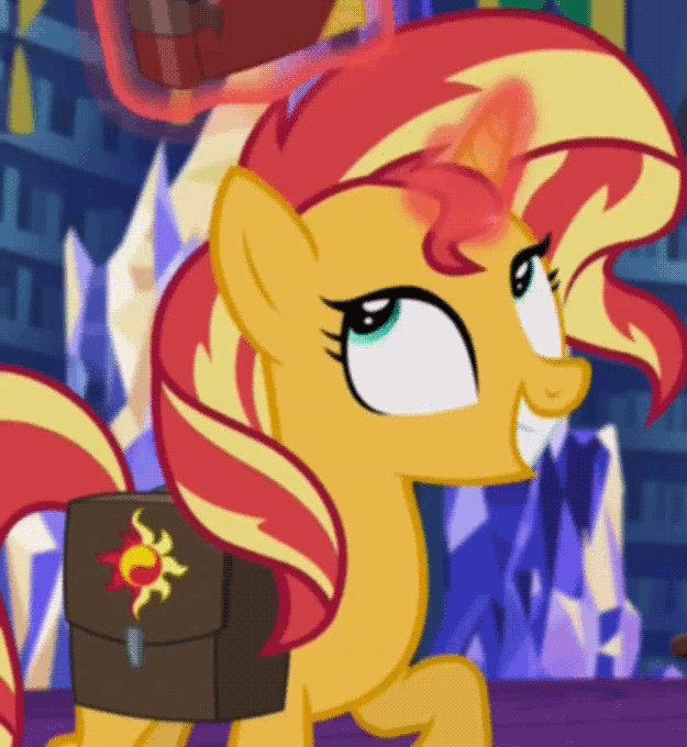 Size: 625x680 | Tagged: safe, screencap, character:sunset shimmer, species:pony, species:unicorn, equestria girls:mirror magic, g4, my little pony:equestria girls, animated, book, cropped, cute, female, gif, grin, journal, magic, mare, out of focus, raised hoof, reading, saddle bag, shimmerbetes, smiling, solo, squee, telekinesis, twilight's castle, twilight's castle library, wide eyes