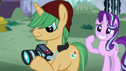 Size: 1920x1080 | Tagged: safe, screencap, character:snapshot, character:starlight glimmer, episode:a royal problem, g4, my little pony: friendship is magic, camera, clothing, hat