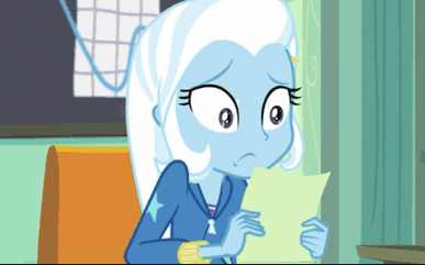 Size: 387x241 | Tagged: safe, screencap, character:trixie, my little pony:equestria girls, animated, classroom, clothing, crying, fail, failure, sad, test