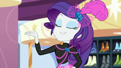 Size: 1280x720 | Tagged: safe, screencap, character:rarity, episode:display of affection, g4, my little pony:equestria girls, bitch i'm fabulous, solo, vulgar