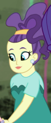 Size: 236x567 | Tagged: safe, screencap, character:rarity, episode:display of affection, g4, my little pony:equestria girls, background human, cropped, female, purple frizz, solo focus