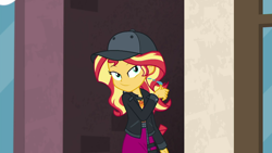 Size: 1280x720 | Tagged: safe, screencap, character:sunset shimmer, episode:display of affection, g4, my little pony:equestria girls, flanksy, solo