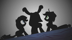 Size: 1280x720 | Tagged: safe, screencap, character:applejack, character:rarity, character:twilight sparkle, episode:look before you sleep, g4, my little pony: friendship is magic, silhouette