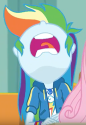 Size: 687x991 | Tagged: safe, screencap, character:rainbow dash, episode:the finals countdown, g4, my little pony:equestria girls, aaugh!, charlie brown, cropped, faec, good grief, nose in the air, rainbow dash is best facemaker, ugh, volumetric mouth