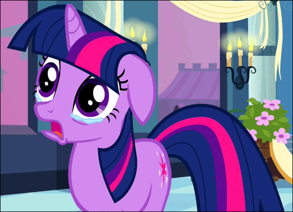 Size: 580x420 | Tagged: safe, screencap, character:twilight sparkle, character:twilight sparkle (unicorn), species:pony, species:unicorn, episode:a canterlot wedding, g4, my little pony: friendship is magic, animated, crying, d:, eye shimmer, floppy ears, frown, heartbreak, horrified, loop, open mouth, reaction image, sad, solo, teary eyes, wide eyes