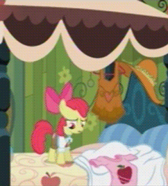 Size: 242x268 | Tagged: safe, screencap, character:apple bloom, episode:one bad apple, g4, my little pony: friendship is magic, animated, clothing, costume, curtain, sunglasses