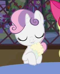 Size: 213x260 | Tagged: safe, screencap, character:apple bloom, character:sweetie belle, species:earth pony, species:pony, species:unicorn, episode:one bad apple, g4, my little pony: friendship is magic, :3, animated, bow, cute, diasweetes, event horizon of cuteness, female, filly, hair bow, hnnng, milkshake, milkshake ponies