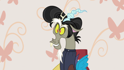 Size: 1280x720 | Tagged: safe, screencap, character:discord, episode:discordant harmony, g4, my little pony: friendship is magic, alternate hairstyle, pompadour, solo