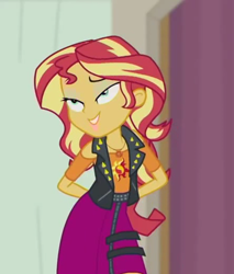 Size: 444x520 | Tagged: safe, screencap, character:sunset shimmer, episode:constructive criticism, g4, my little pony:equestria girls, cute, female, hips, shimmerbetes, solo