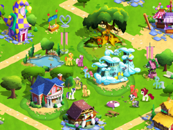 Size: 2048x1536 | Tagged: safe, gameloft, screencap, character:applejack, character:big mcintosh, character:bon bon, character:carrot cake, character:cheerilee, character:cherry jubilee, character:daring do, character:lyra heartstrings, character:sweetie drops, character:zecora, species:pony, game, my little pony game, ponyville
