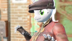 Size: 1600x900 | Tagged: safe, artist:alushythetyrant, screencap, species:anthro, 3d, dialogue, fallout, fallout 4, fallout equestria 4 mod, female, game mod, piper wright, solo