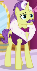 Size: 458x864 | Tagged: safe, screencap, character:dandy grandeur, species:pony, episode:fluttershy leans in, g4, my little pony: friendship is magic, carousel boutique, clothing, cropped, cutie mark, male, raised eyebrow, solo, stallion