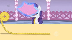 Size: 1680x945 | Tagged: safe, screencap, character:rarity, species:pony, species:unicorn, episode:suited for success, g4, my little pony: friendship is magic, ei, female, magic, mare, measuring tape, solo, telekinesis