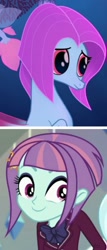 Size: 679x1584 | Tagged: safe, screencap, character:salina blue, character:sunny flare, my little pony: the movie (2017), my little pony:equestria girls, comparison, cropped
