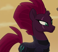 Size: 899x803 | Tagged: safe, screencap, character:tempest shadow, species:pony, species:unicorn, my little pony: the movie (2017), armor, broken horn, cropped, eye scar, female, mare, scar, solo