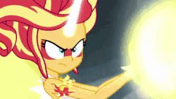 Size: 1920x1080 | Tagged: safe, screencap, character:daydream shimmer, character:midnight sparkle, character:sunset shimmer, character:twilight sparkle, equestria girls:friendship games, g4, my little pony:equestria girls, animated, beam struggle, canterlot high, daydream shimmer, defeat, determined, energy blast, fight, fighting stance, glowing eyes, glowing horn, glowing wings, ink, laser, magic blast, magical girl, midnight sparkle, no sound, screaming, shocked, webm, wings