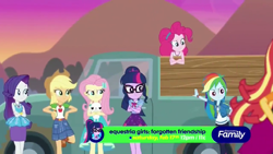 Size: 1280x720 | Tagged: safe, screencap, character:applejack, character:fluttershy, character:pinkie pie, character:rainbow dash, character:rarity, character:sunset shimmer, character:twilight sparkle, character:twilight sparkle (scitwi), species:eqg human, equestria girls:forgotten friendship, g4, my little pony:equestria girls, humane five, humane seven, humane six