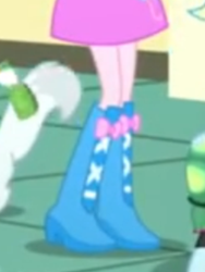 Size: 1536x2048 | Tagged: safe, screencap, character:pinkie pie, episode:pet project, eqg summertime shorts, g4, my little pony:equestria girls, boots, clothing, legs, pictures of legs, shoes, skirt, solo