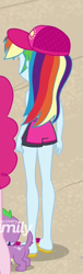 Size: 303x1000 | Tagged: safe, screencap, character:pinkie pie, character:rainbow dash, character:spike, character:spike (dog), species:dog, equestria girls:forgotten friendship, g4, my little pony:equestria girls, clothing, cropped, rear view, swimsuit