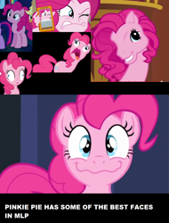 Size: 1016x1336 | Tagged: safe, screencap, character:pinkie pie, episode:do princesses dream of magic sheep?, episode:the lost treasure of griffonstone, episode:too many pinkie pies, equestria girls:equestria girls, equestria girls:forgotten friendship, g4, my little pony: friendship is magic, my little pony:equestria girls, derp, faec, g3 faic, le gasp, pinkie blind, pinkie frogmouth