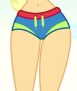Size: 154x182 | Tagged: safe, screencap, character:applejack, episode:lost and found, g4, my little pony:equestria girls, belly button, clothing, cropped, hips, legs, pictures of legs, solo, swimsuit, thigh gap