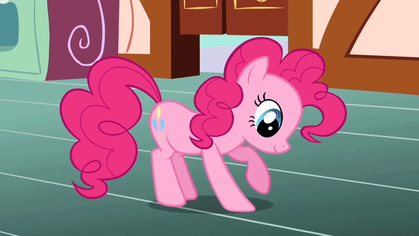 Size: 600x338 | Tagged: safe, screencap, character:pinkie pie, species:earth pony, species:pony, episode:green isn't your color, g4, my little pony: friendship is magic, animated, cute, diapinkes, digging, female, horses doing horse things, mare, pawing the ground, smiling, solo