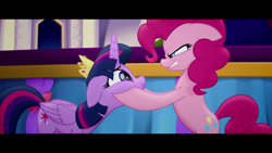 Size: 1920x1080 | Tagged: safe, screencap, character:pinkie pie, character:twilight sparkle, character:twilight sparkle (alicorn), species:alicorn, species:pony, my little pony: the movie (2017), duo