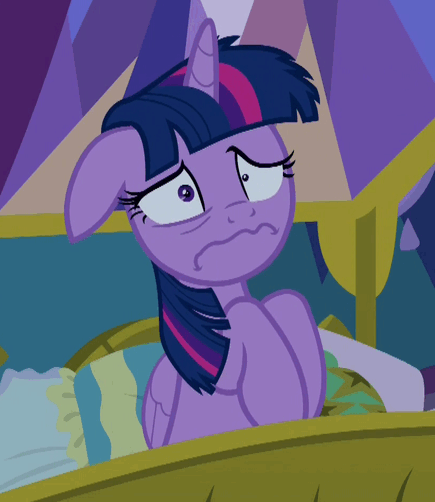 Size: 435x502 | Tagged: safe, screencap, character:twilight sparkle, character:twilight sparkle (alicorn), species:alicorn, species:pony, episode:school daze, g4, my little pony: friendship is magic, animated, eye twitch, floppy ears, loop, solo