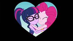 Size: 1280x720 | Tagged: safe, screencap, character:pinkie pie, character:twilight sparkle, character:twilight sparkle (scitwi), species:eqg human, episode:friendship math, g4, my little pony:equestria girls, clothing, cute, diapinkes, duo, duo female, female, heart, hug, shipping fuel, swimsuit, twiabetes