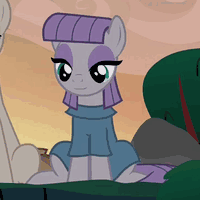 Size: 200x200 | Tagged: safe, screencap, character:maud pie, character:mudbriar, species:pony, episode:the maud couple, g4, my little pony: friendship is magic, animated, cute, female, gif, male, maudabetes, sitting, smile and wave, smiling, solo focus, waving, when she smiles