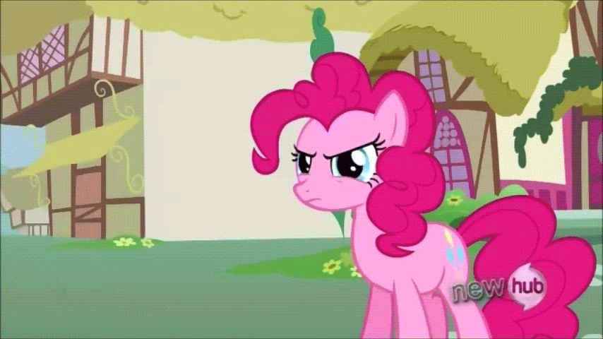 Size: 854x480 | Tagged: safe, screencap, character:pinkie pie, character:trixie, episode:magic duel, g4, my little pony: friendship is magic, animated, arrow, computer, cursor, no mouth, no nose, trash, trash can