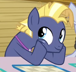 Size: 276x262 | Tagged: safe, screencap, character:star tracker, species:earth pony, species:pony, episode:once upon a zeppelin, g4, my little pony: friendship is magic, cute, freckles, male, smiling, solo, squishy cheeks, trackerbetes