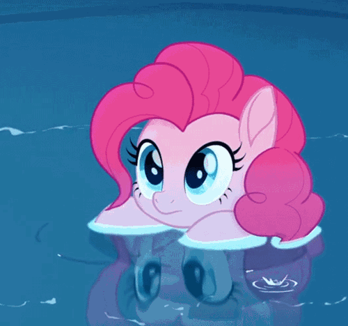 Size: 500x468 | Tagged: safe, screencap, character:pinkie pie, species:earth pony, species:pony, my little pony: the movie (2017), :i, animated, aweeg*, blowing bubbles, bubble, cropped, cute, diapinkes, female, gif, hnnng, horses doing horse things, mare, pinkie being pinkie, puffy cheeks, reflection, scrunchy face, silly, silly pony, smiling, solo, swimming, water