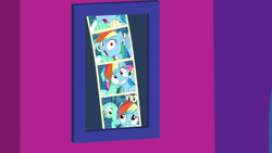 Size: 1920x1080 | Tagged: safe, screencap, character:bon bon, character:lyra heartstrings, character:rainbow dash, character:sweetie drops, episode:grannies gone wild, g4, my little pony: friendship is magic, photo booth, photobomb