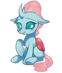 Size: 2000x2338 | Tagged: safe, artist:sion-ara, character:ocellus, species:changeling, species:reformed changeling, cute, cuteling, diaocelles, female, high res, raised hoof, simple background, solo, transparent background, weapons-grade cute