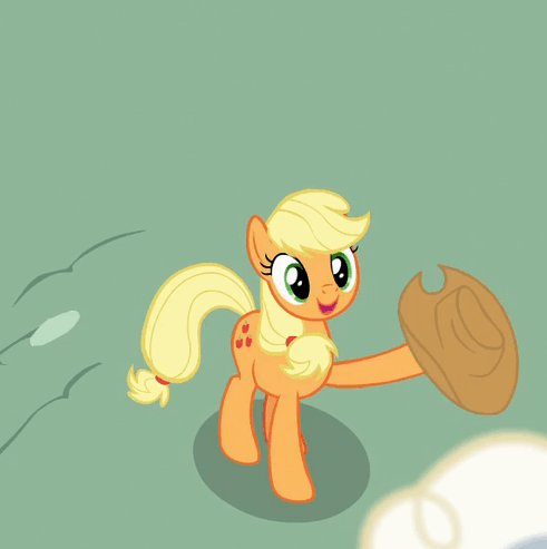 Size: 491x493 | Tagged: safe, screencap, character:applejack, species:earth pony, species:pony, episode:grannies gone wild, g4, my little pony: friendship is magic, animated, applejack's hat, blinking, clothing, cowboy hat, cropped, cute, female, gif, hat, jackabetes, mare, open mouth, solo, waving
