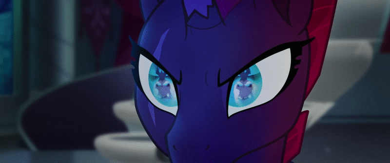Size: 800x334 | Tagged: safe, screencap, character:storm king, character:tempest shadow, my little pony: the movie (2017), animated, eye, eye reflection, eyes, reflection