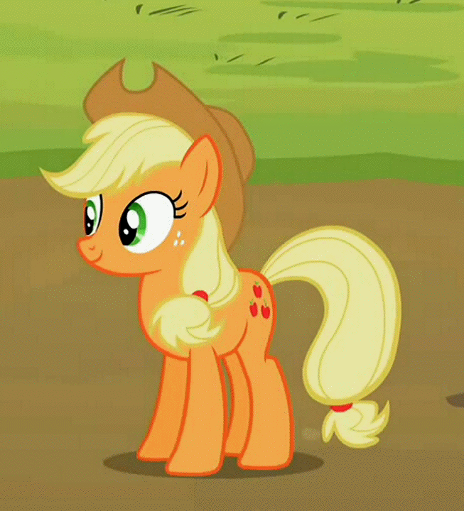 Size: 653x720 | Tagged: safe, screencap, character:applejack, species:earth pony, species:pony, episode:sisterhooves social, g4, my little pony: friendship is magic, animated, applejack's hat, clothing, cowboy hat, cute, eyes closed, female, grin, hat, hoofy-kicks, jackabetes, mare, open mouth, raised hoof, rearing, smiling, solo