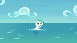 Size: 1920x1080 | Tagged: safe, screencap, character:terramar, species:seapony (g4), episode:surf and/or turf, g4, my little pony: friendship is magic, solo, terrabetes, waving