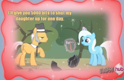 Size: 695x450 | Tagged: safe, screencap, character:igneous rock pie, character:trixie, episode:magic duel, g4, my little pony: friendship is magic, meme, rock farm, trixivision