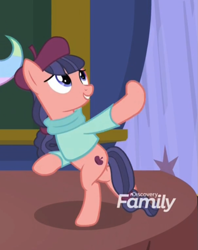 Size: 807x1020 | Tagged: safe, screencap, character:raspberry beret, episode:horse play, g4, my little pony: friendship is magic, bipedal, cropped, discovery family logo, female, solo