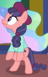 Size: 415x662 | Tagged: safe, screencap, character:princess celestia, character:raspberry beret, episode:horse play, g4, my little pony: friendship is magic, bipedal, cropped, looking up