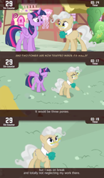 Size: 854x1465 | Tagged: safe, screencap, character:mayor mare, character:twilight sparkle, character:twilight sparkle (alicorn), species:alicorn, species:earth pony, species:pony, episode:inspiration manifestation, g4, my little pony: friendship is magic, cinemare sins, female, mare