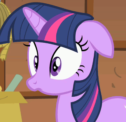 Size: 413x400 | Tagged: safe, screencap, character:twilight sparkle, character:twilight sparkle (unicorn), species:pony, species:unicorn, episode:the show stoppers, g4, my little pony: friendship is magic, animated, female, floppy ears, frown, gif, head shake, mare, solo