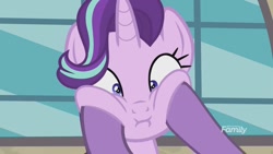 Size: 1280x720 | Tagged: safe, screencap, character:firelight, character:starlight glimmer, species:pony, species:unicorn, episode:the parent map, g4, cheek squish, female, male, mare, sire's hollow, squishy cheeks, stallion
