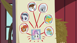 Size: 1280x720 | Tagged: safe, screencap, character:button mash, character:chipcutter, character:liquid button, character:pipsqueak, character:rumble, character:snails, character:snips, character:sweetie belle, species:pegasus, species:pony, ship:rumbelle, ship:sweetiesqueak, episode:the break up break down, chart, chipbelle, colt, female, male, photo, shellbelle, shipping, shipping chart, straight, sweetie belle gets all the colts, sweetiemash, sweetiesnips, this is real
