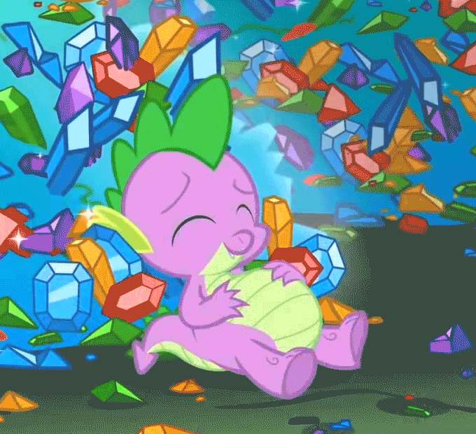 Size: 680x620 | Tagged: safe, screencap, character:spike, episode:owl's well that ends well, g4, my little pony: friendship is magic, animated, belly, belly pat, burp, chubby, fat, fat spike, gem, hiccup, stuffed, weight gain