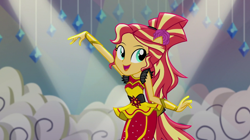 Size: 1280x718 | Tagged: safe, screencap, character:sunset shimmer, equestria girls:dance magic, g4, my little pony:equestria girls, flamenco, ponied up, solo