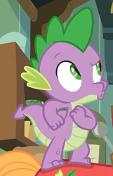 Size: 348x540 | Tagged: safe, screencap, character:spike, species:dragon, episode:the break up break down, claws, cropped, male
